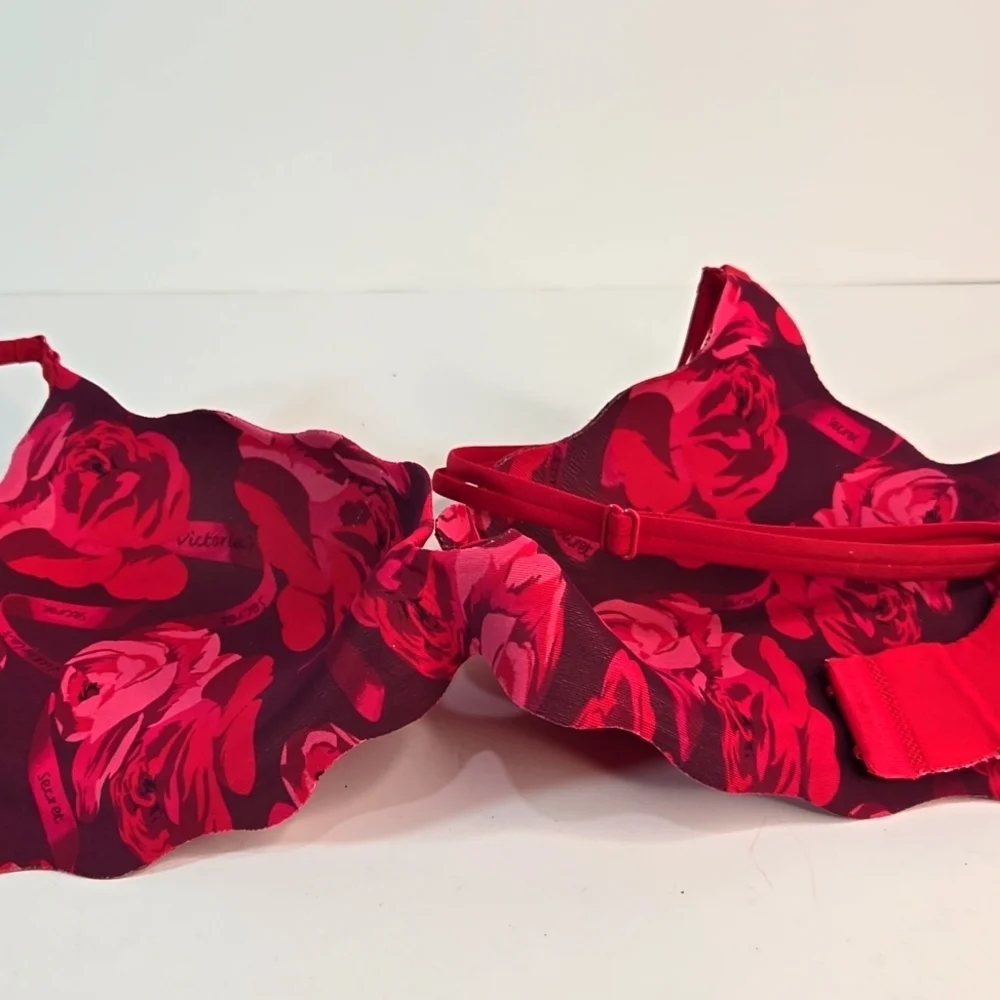 Victoria Secret Red Secret Embrace Pushup Underwire Bra 2 Hook Adjustable 36D